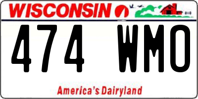 WI license plate 474WMO