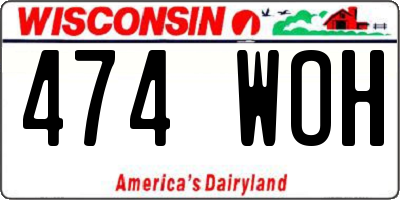 WI license plate 474WOH
