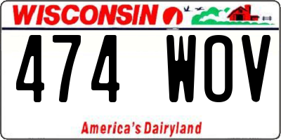 WI license plate 474WOV