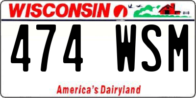 WI license plate 474WSM