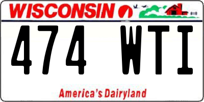 WI license plate 474WTI