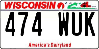 WI license plate 474WUK