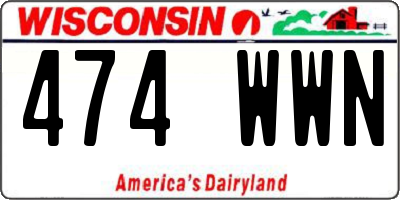 WI license plate 474WWN