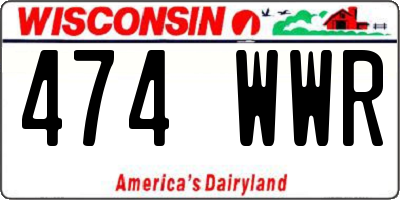 WI license plate 474WWR
