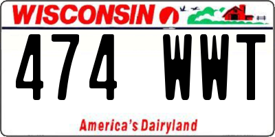 WI license plate 474WWT