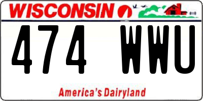 WI license plate 474WWU