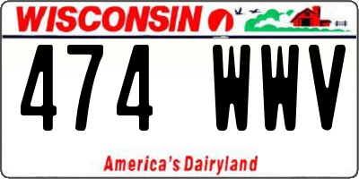 WI license plate 474WWV