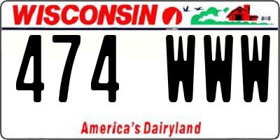 WI license plate 474WWW