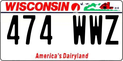 WI license plate 474WWZ