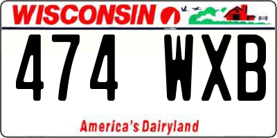 WI license plate 474WXB