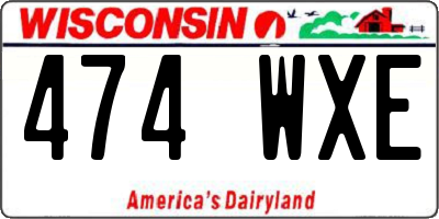 WI license plate 474WXE