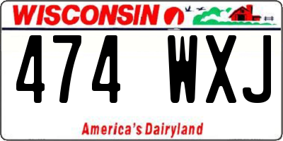 WI license plate 474WXJ