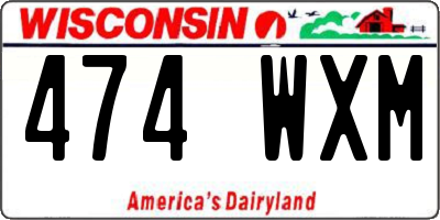 WI license plate 474WXM