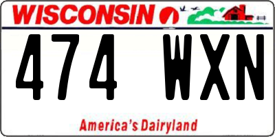 WI license plate 474WXN