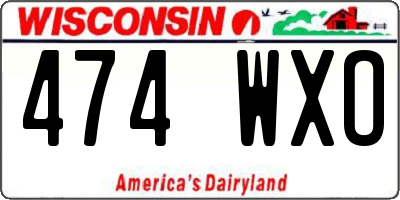 WI license plate 474WXO
