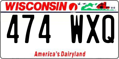 WI license plate 474WXQ