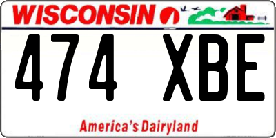 WI license plate 474XBE