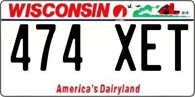 WI license plate 474XET