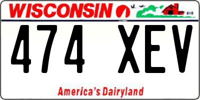 WI license plate 474XEV