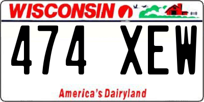WI license plate 474XEW