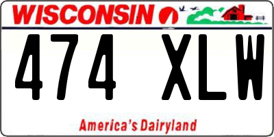 WI license plate 474XLW
