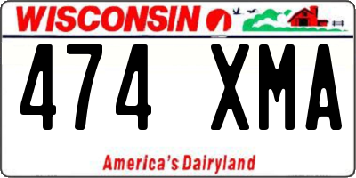 WI license plate 474XMA