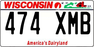 WI license plate 474XMB