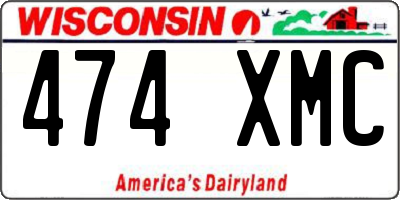 WI license plate 474XMC