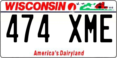 WI license plate 474XME