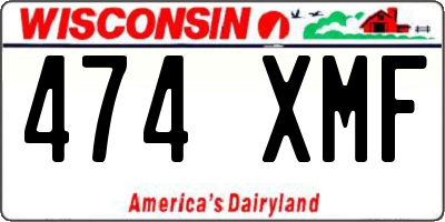 WI license plate 474XMF