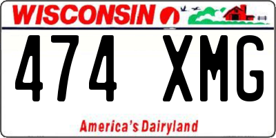 WI license plate 474XMG