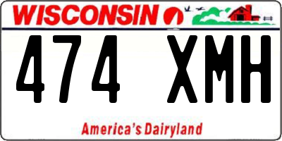 WI license plate 474XMH