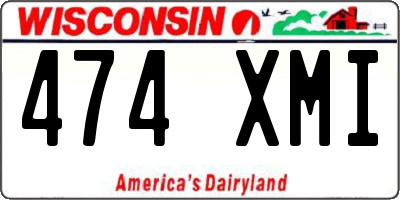 WI license plate 474XMI