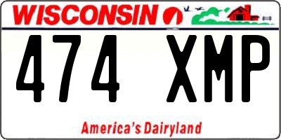 WI license plate 474XMP