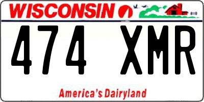 WI license plate 474XMR