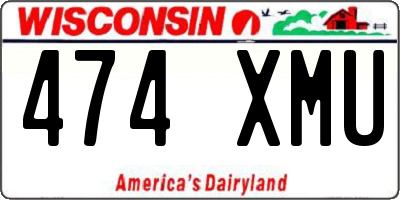 WI license plate 474XMU