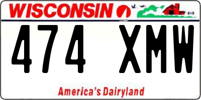 WI license plate 474XMW