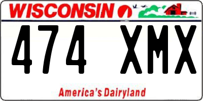 WI license plate 474XMX