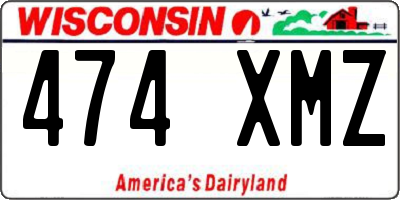 WI license plate 474XMZ