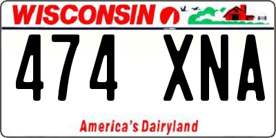 WI license plate 474XNA