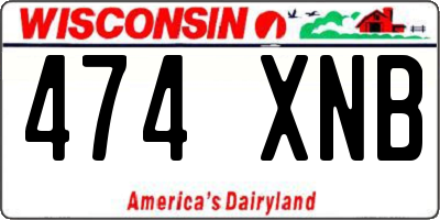 WI license plate 474XNB