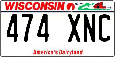 WI license plate 474XNC