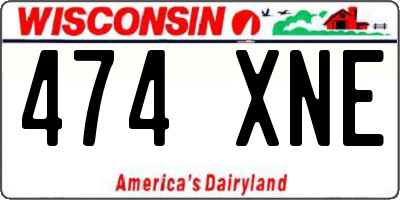 WI license plate 474XNE
