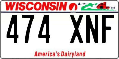 WI license plate 474XNF