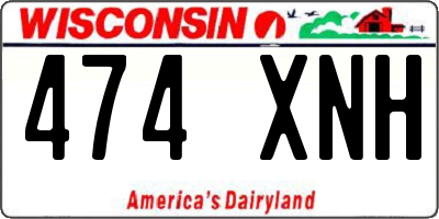 WI license plate 474XNH