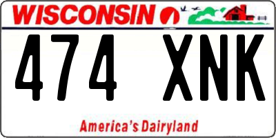 WI license plate 474XNK