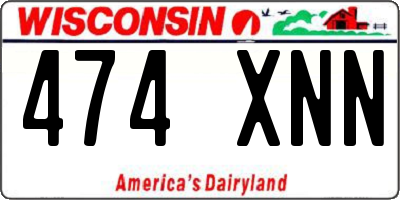 WI license plate 474XNN