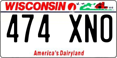 WI license plate 474XNO