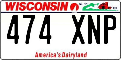 WI license plate 474XNP