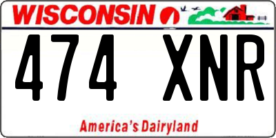 WI license plate 474XNR